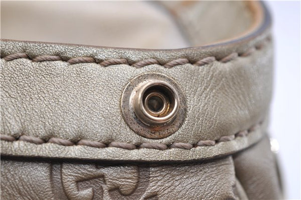 Authentic GUCCI Guccissima Sukey Shoulder Tote Bag GG Leather 211944 Gold 2860E