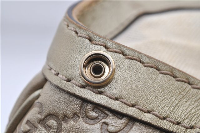 Authentic GUCCI Guccissima Sukey Shoulder Tote Bag GG Leather 211944 Gold 2860E