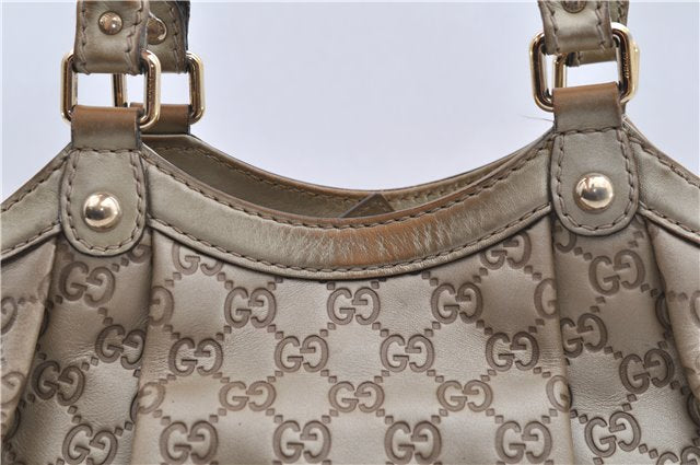 Authentic GUCCI Guccissima Sukey Shoulder Tote Bag GG Leather 211944 Gold 2860E