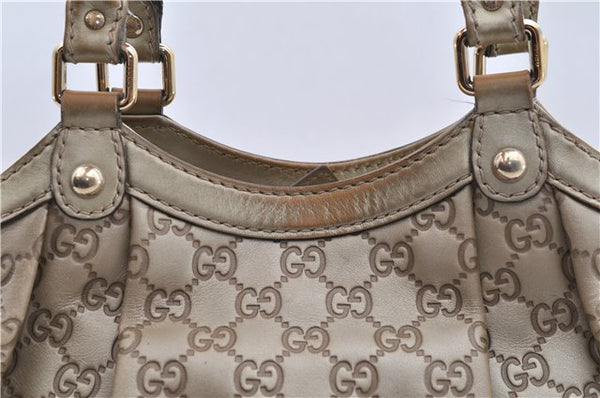 Authentic GUCCI Guccissima Sukey Shoulder Tote Bag GG Leather 211944 Gold 2860E