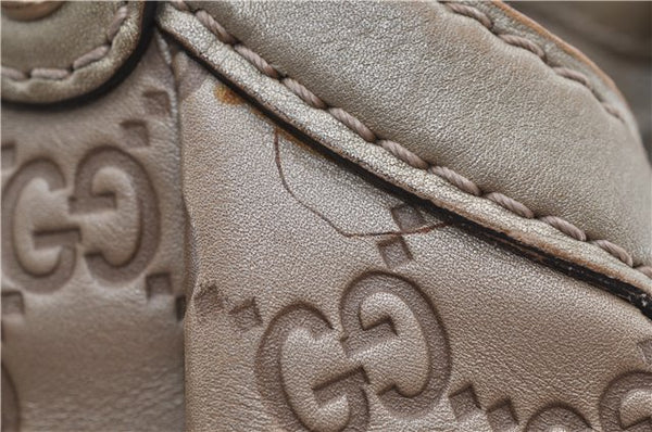 Authentic GUCCI Guccissima Sukey Shoulder Tote Bag GG Leather 211944 Gold 2860E