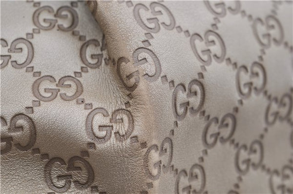 Authentic GUCCI Guccissima Sukey Shoulder Tote Bag GG Leather 211944 Gold 2860E