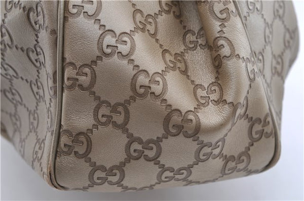 Authentic GUCCI Guccissima Sukey Shoulder Tote Bag GG Leather 211944 Gold 2860E
