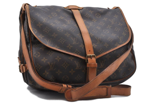 Auth Louis Vuitton Monogram Saumur 35 Shoulder Cross Body Bag M42254 LV 2861D