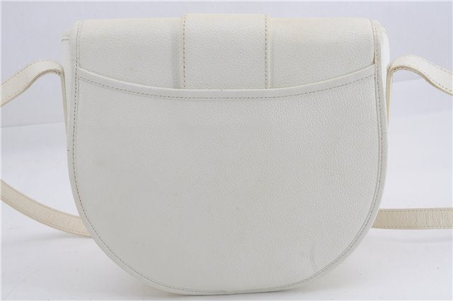 Authentic YVES SAINT LAURENT Shoulder Cross Body Bag Purse Leather White 2861E