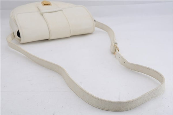 Authentic YVES SAINT LAURENT Shoulder Cross Body Bag Purse Leather White 2861E