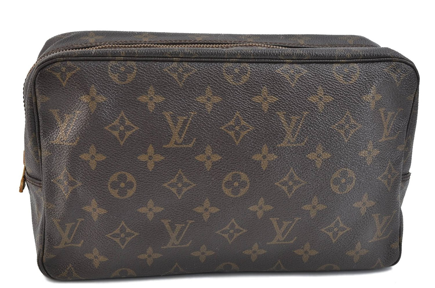 Auth Louis Vuitton Monogram Trousse Toilette 28 Clutch Hand Bag M47522 LV 2862D