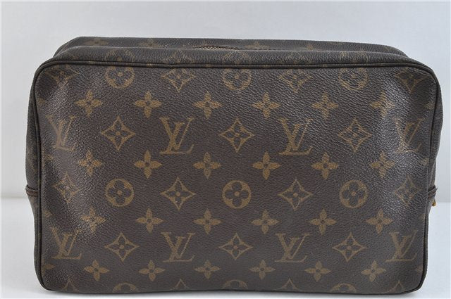Auth Louis Vuitton Monogram Trousse Toilette 28 Clutch Hand Bag M47522 LV 2862D