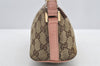 Authentic GUCCI Sherry Line Hand Bag Pouch GG Canvas Leather 141809 Brown 2862I
