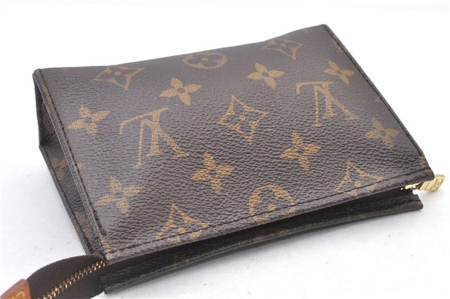 Authentic Louis Vuitton Monogram Poche Toilette 15 M47546 Cosmetics Pouch 2863F