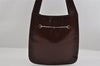 Authentic GUCCI Vintage Horsebit Shoulder Bag Purse Enamel Brown Junk 2863I