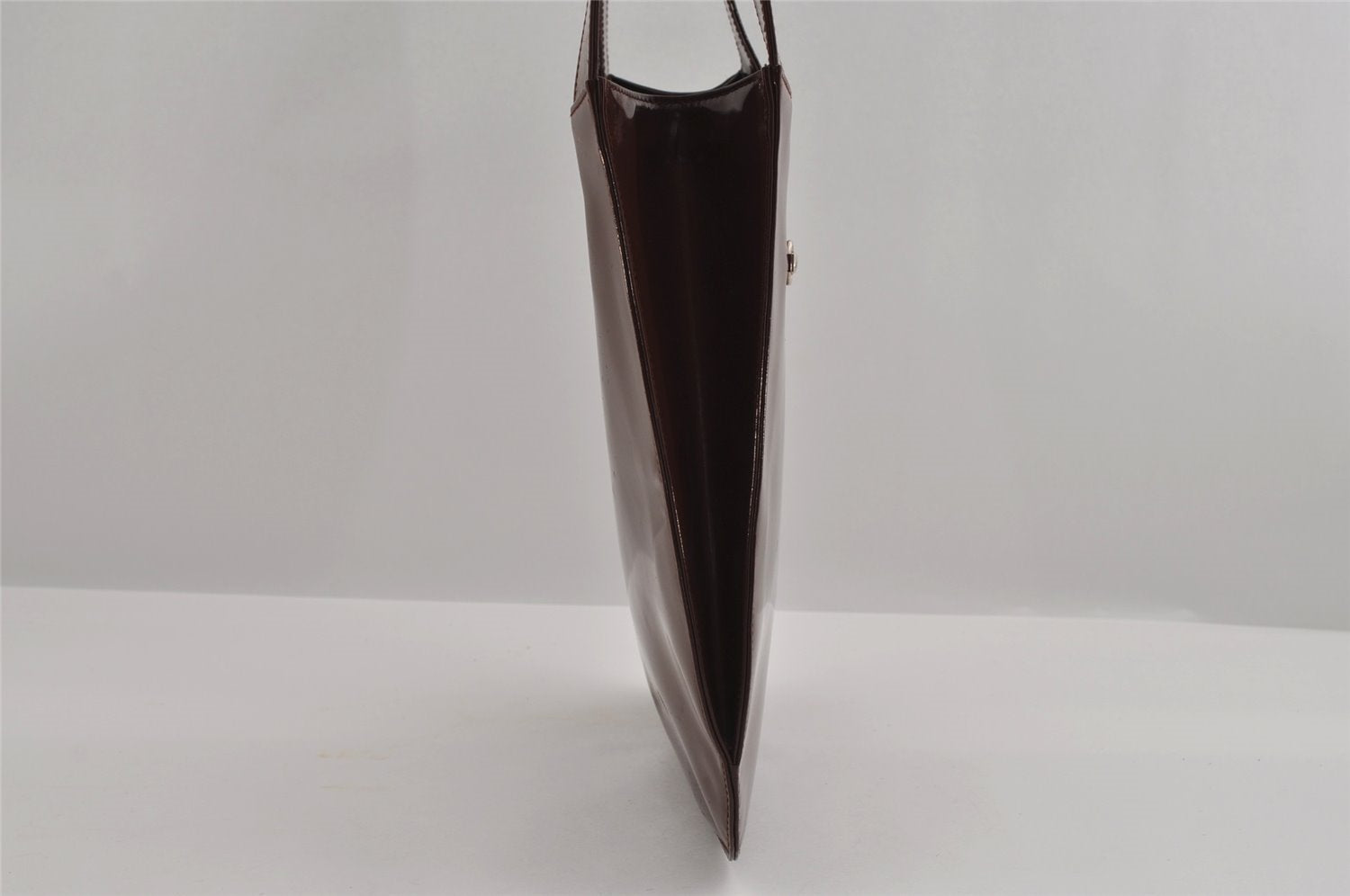 Authentic GUCCI Vintage Horsebit Shoulder Bag Purse Enamel Brown Junk 2863I