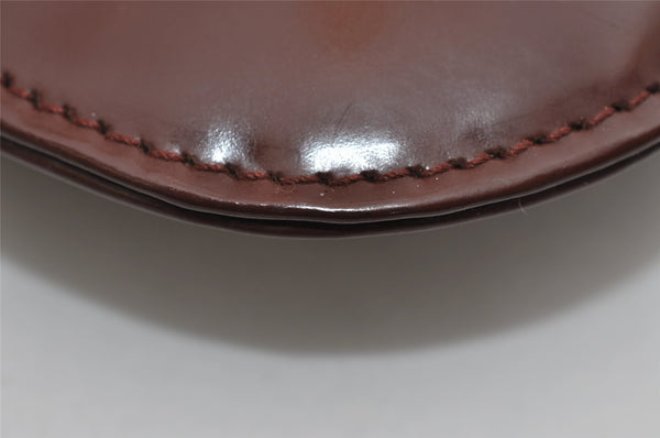 Authentic GUCCI Vintage Horsebit Shoulder Bag Purse Enamel Brown Junk 2863I