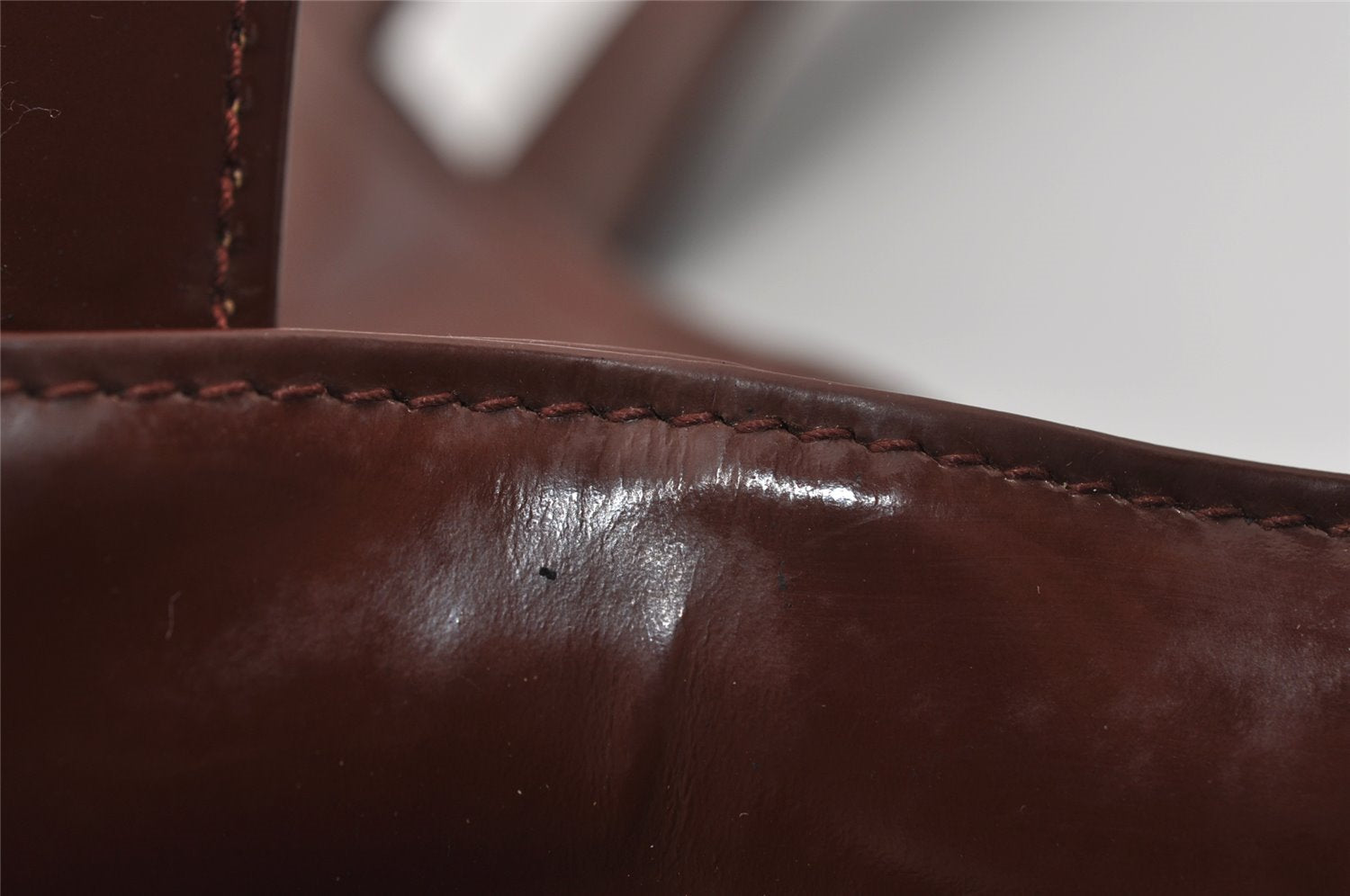 Authentic GUCCI Vintage Horsebit Shoulder Bag Purse Enamel Brown Junk 2863I