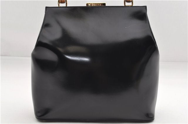 Authentic GUCCI Bamboo Vintage Shoulder Hand Bag Purse Enamel Black 2864E