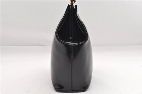 Authentic GUCCI Bamboo Vintage Shoulder Hand Bag Purse Enamel Black 2864E