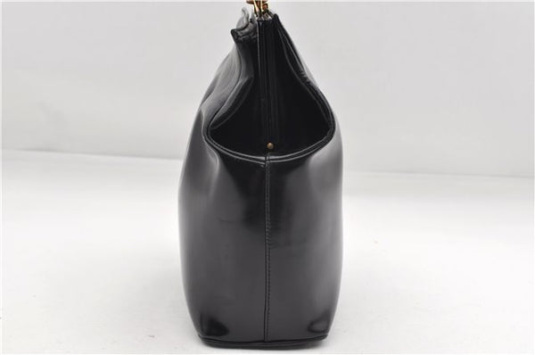 Authentic GUCCI Bamboo Vintage Shoulder Hand Bag Purse Enamel Black 2864E