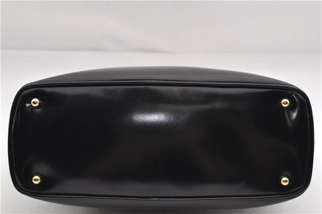 Authentic GUCCI Bamboo Vintage Shoulder Hand Bag Purse Enamel Black 2864E