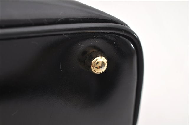 Authentic GUCCI Bamboo Vintage Shoulder Hand Bag Purse Enamel Black 2864E