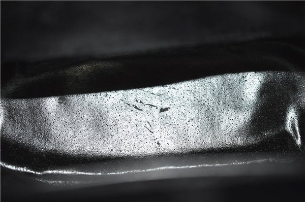 Authentic GUCCI Bamboo Vintage Shoulder Hand Bag Purse Enamel Black 2864E