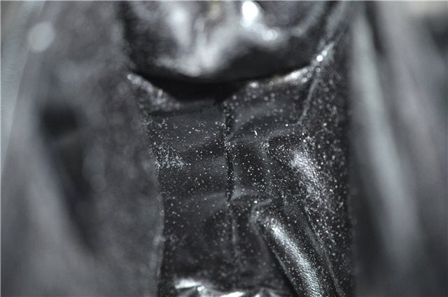 Authentic GUCCI Bamboo Vintage Shoulder Hand Bag Purse Enamel Black 2864E