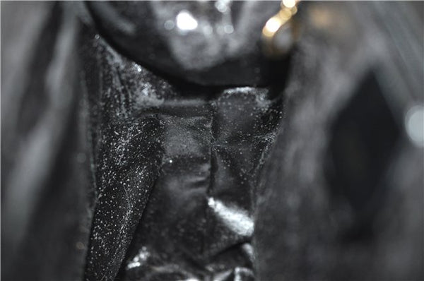 Authentic GUCCI Bamboo Vintage Shoulder Hand Bag Purse Enamel Black 2864E