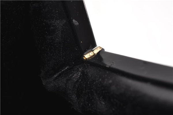 Authentic GUCCI Bamboo Vintage Shoulder Hand Bag Purse Enamel Black 2864E