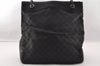 Authentic GUCCI Vintage Shoulder Tote Bag GG Canvas Leather 109141 Black 2864I