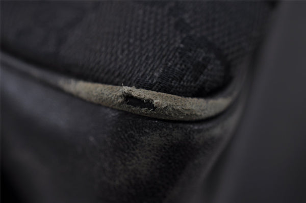 Authentic GUCCI Vintage Shoulder Tote Bag GG Canvas Leather 109141 Black 2864I