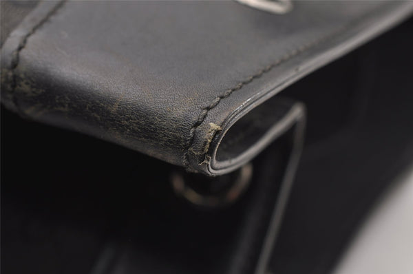 Authentic GUCCI Vintage Shoulder Tote Bag GG Canvas Leather 109141 Black 2864I