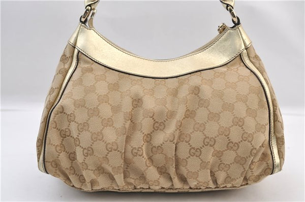 Authentic GUCCI Abbey Shoulder Tote Bag GG Canvas Leather 190525 Beige 2868F