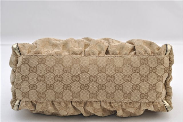 Authentic GUCCI Abbey Shoulder Tote Bag GG Canvas Leather 190525 Beige 2868F