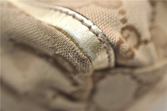 Authentic GUCCI Abbey Shoulder Tote Bag GG Canvas Leather 190525 Beige 2868F