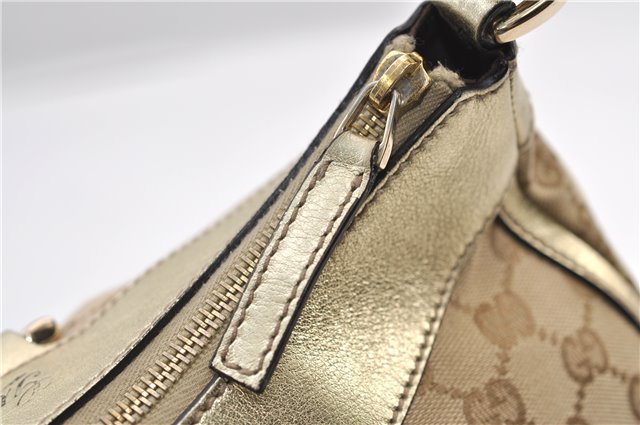 Authentic GUCCI Abbey Shoulder Tote Bag GG Canvas Leather 190525 Beige 2868F