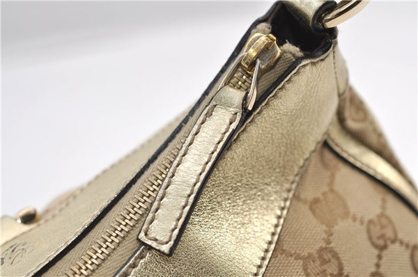 Authentic GUCCI Abbey Shoulder Tote Bag GG Canvas Leather 190525 Beige 2868F