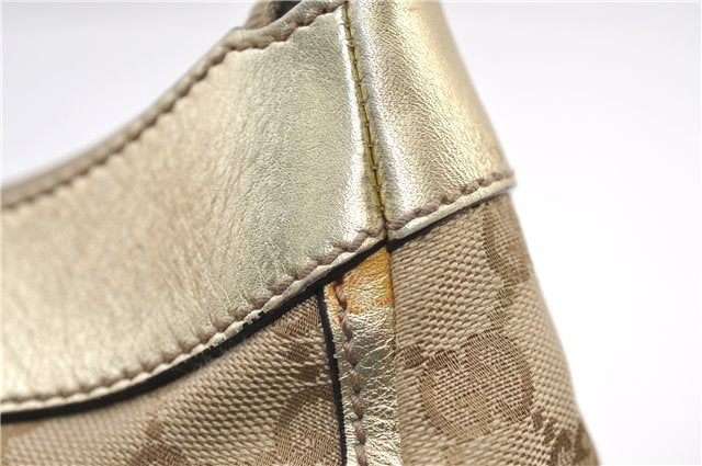 Authentic GUCCI Abbey Shoulder Tote Bag GG Canvas Leather 190525 Beige 2868F