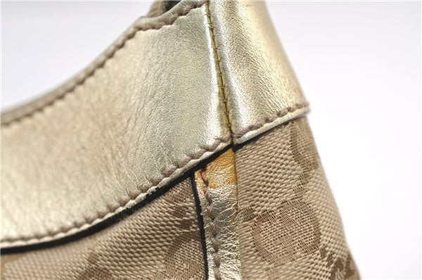 Authentic GUCCI Abbey Shoulder Tote Bag GG Canvas Leather 190525 Beige 2868F