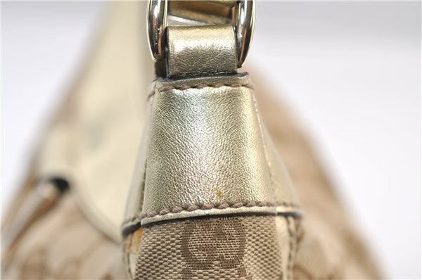 Authentic GUCCI Abbey Shoulder Tote Bag GG Canvas Leather 190525 Beige 2868F