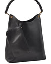 Authentic GUCCI Bamboo Vintage Shoulder Tote Bag Purse Leather Black 2869E