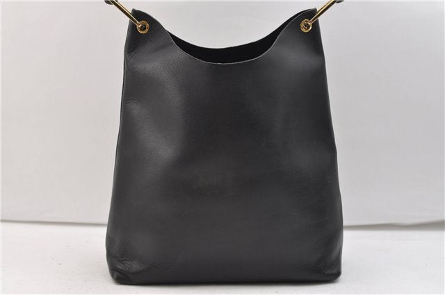 Authentic GUCCI Bamboo Vintage Shoulder Tote Bag Purse Leather Black 2869E