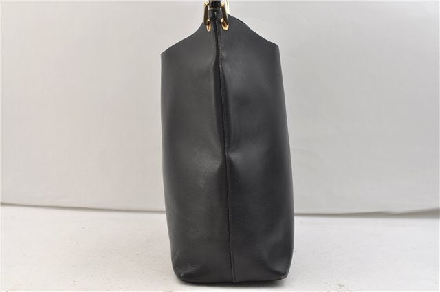 Authentic GUCCI Bamboo Vintage Shoulder Tote Bag Purse Leather Black 2869E