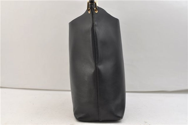 Authentic GUCCI Bamboo Vintage Shoulder Tote Bag Purse Leather Black 2869E