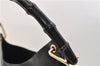 Authentic GUCCI Bamboo Vintage Shoulder Tote Bag Purse Leather Black 2869E