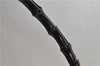 Authentic GUCCI Bamboo Vintage Shoulder Tote Bag Purse Leather Black 2869E
