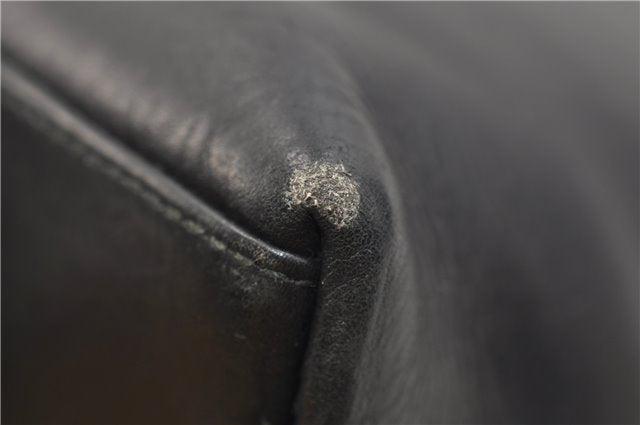 Authentic GUCCI Bamboo Vintage Shoulder Tote Bag Purse Leather Black 2869E