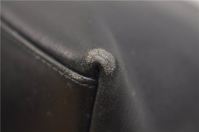 Authentic GUCCI Bamboo Vintage Shoulder Tote Bag Purse Leather Black 2869E