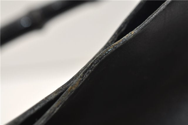 Authentic GUCCI Bamboo Vintage Shoulder Tote Bag Purse Leather Black 2869E