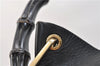 Authentic GUCCI Bamboo Vintage Shoulder Tote Bag Purse Leather Black 2869E