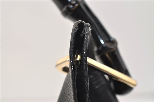 Authentic GUCCI Bamboo Vintage Shoulder Tote Bag Purse Leather Black 2869E