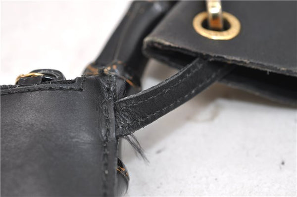 Authentic GUCCI Bamboo Vintage Shoulder Tote Bag Purse Leather Black 2869E